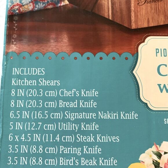 NWT The Pioneer Woman Knife Set with Wooden Block 14 Pc - Picture 6 of 7